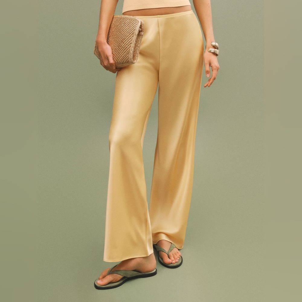 Reformation Gale Satin Mid Rise Bias Pant